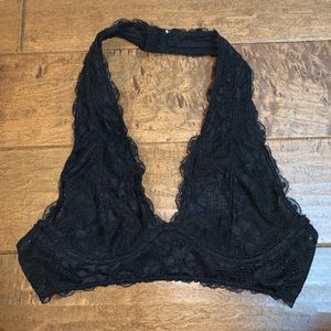 Adjustable halter bralette